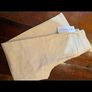 flex straight leg ankle jean in bone